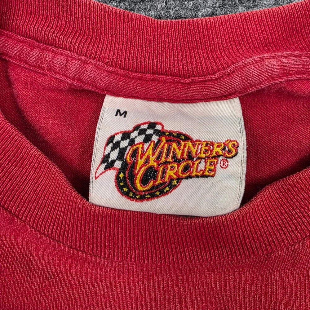 Vintage Dale Jr 8 Budweiser NASCAR Racing T Shirt Mens Medium Red 2005 Schedule‎